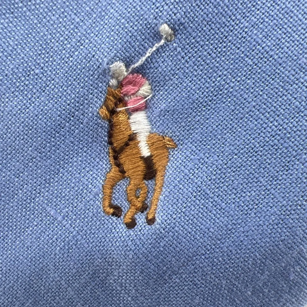 VTG Polo Ralph Lauren 100% Linen Blue Big Pony Tie Hand Made In Italy